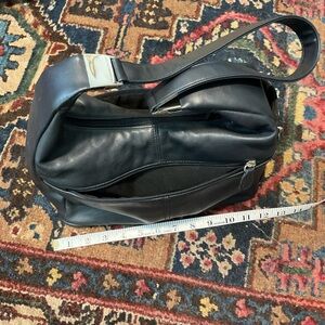 Dark navy  Leather Shoulder Bag